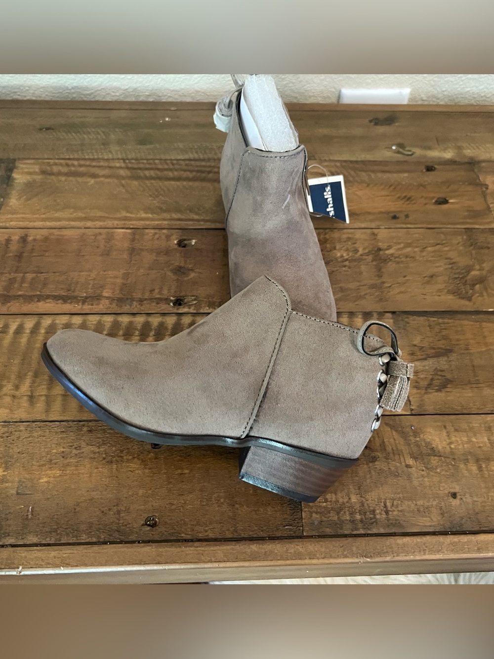 Sam Edelman Suede Ankle Boots in Light Taupe - little girls size 11